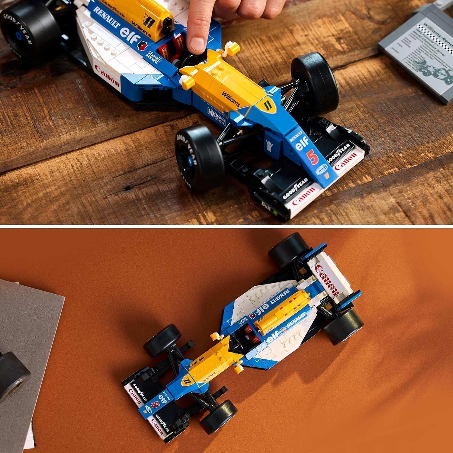 LEGO Icons Williams Racing FW14B z Nigelem Mansellem - Model samochodu F1 z minifigurkami kierowców wyścigowych do kolekcjonowania - Dekoracja biurka ze stojakiem - Prezent dla dorosłych i nastolatków Fani sportów motorowych 10353 Zestawy do budowania Besuche den LEGO-Store