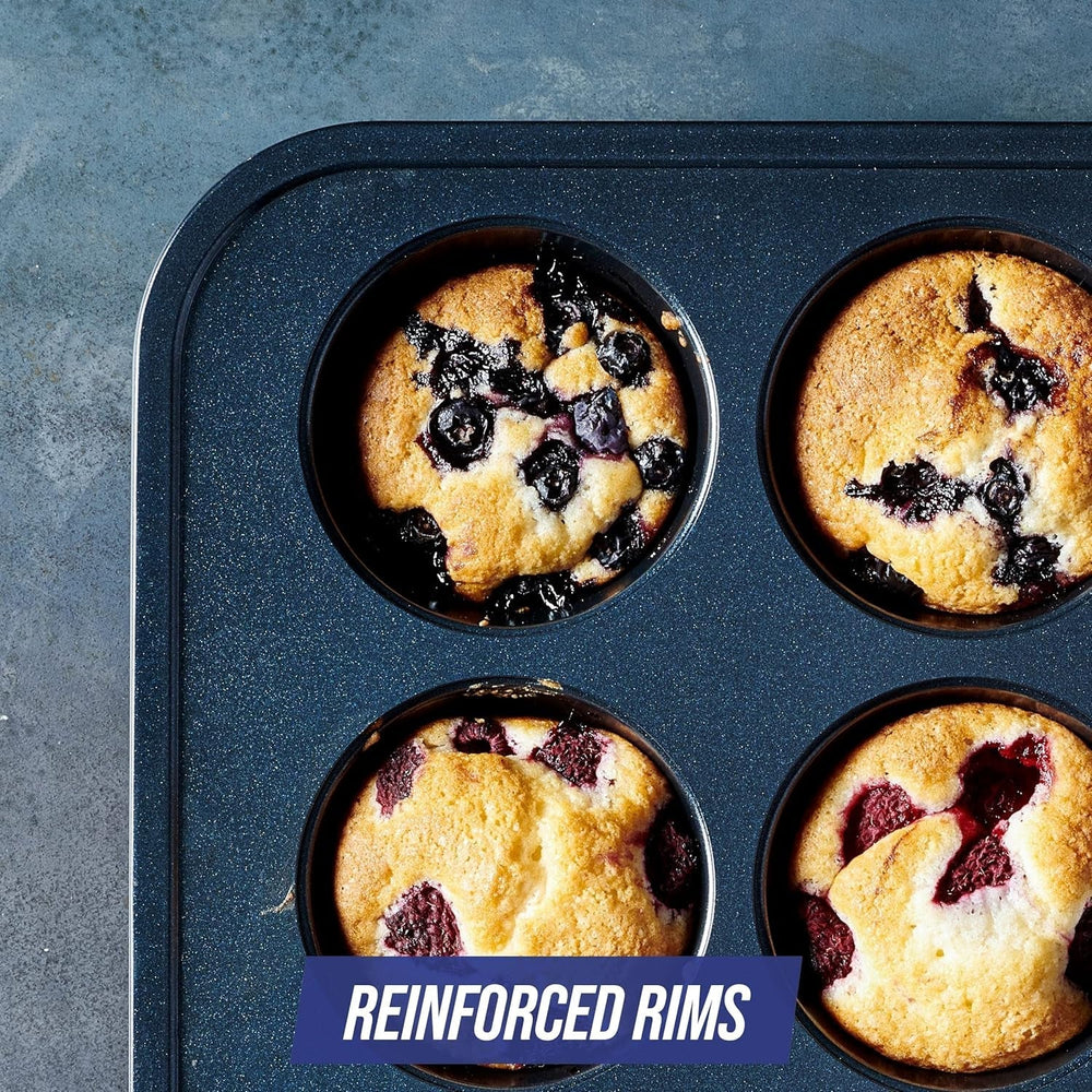 Blue Diamond Bakeware 12Er Muffinform Mit Antihaftbeschichtung, Blau Formy i blachy do pieczenia Naty Shop