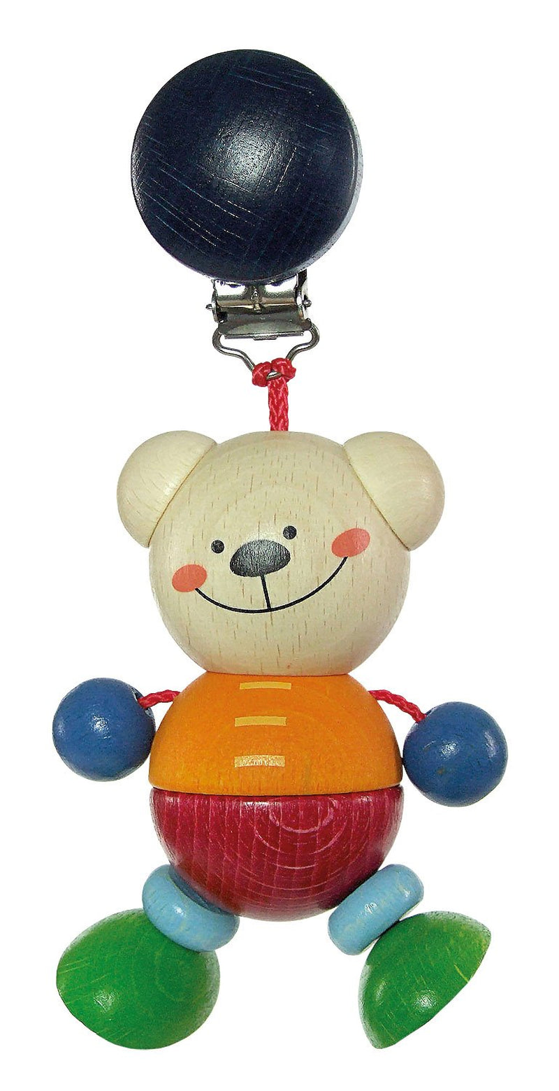 Jucărie din lemn 12778 - Pandantiv din lemn, seria Henry ursul, pentru bebeluși de la 3 luni, realizat manual, cu clip de siguranță, dimensiuni aprox. 6,5 x 4 x 19 cm Jucarii Bebe Naty Shop Titlu implicit