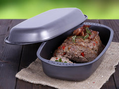 Chg 9942-04 Bratenform Mit Deckel, Antihaftbeschichte, antracytowo-metaliczny, 37 x 20 x 7 cm Formy i blachy do pieczenia Naty Shop