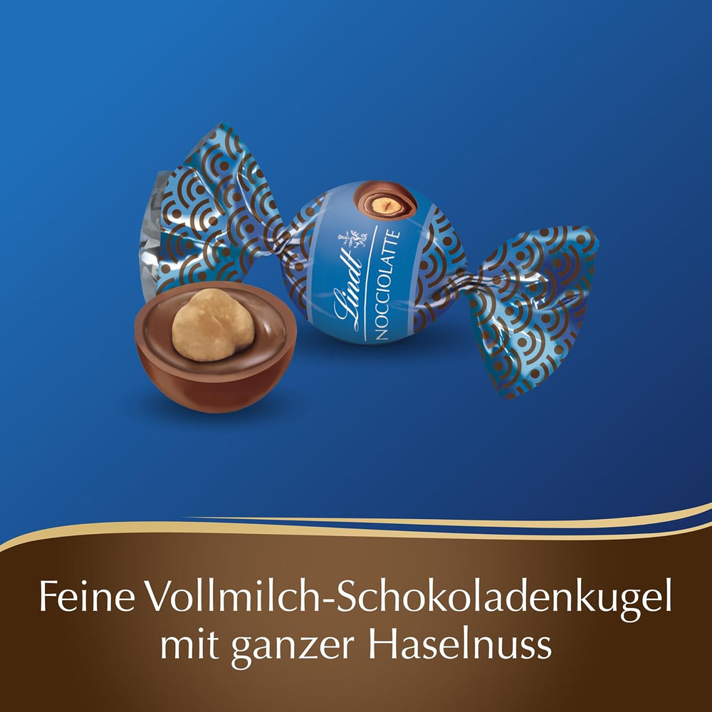 Lindt Roulette Ball Nocciolatte, mleczna czekolada z nadzieniem kremowym z orzechów laskowych i całymi orzechami laskowymi, 3000g