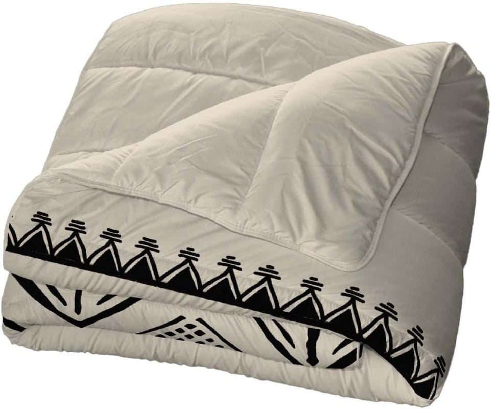 Bleu Câlin Z nadrukiem 1-osobowa kołdra Hermance, poliester, niebieski/szary, 140 x 200 cm Kołdry i kołdry Naty Shop Kremowy / piaskowy / czarny 220X240 cm