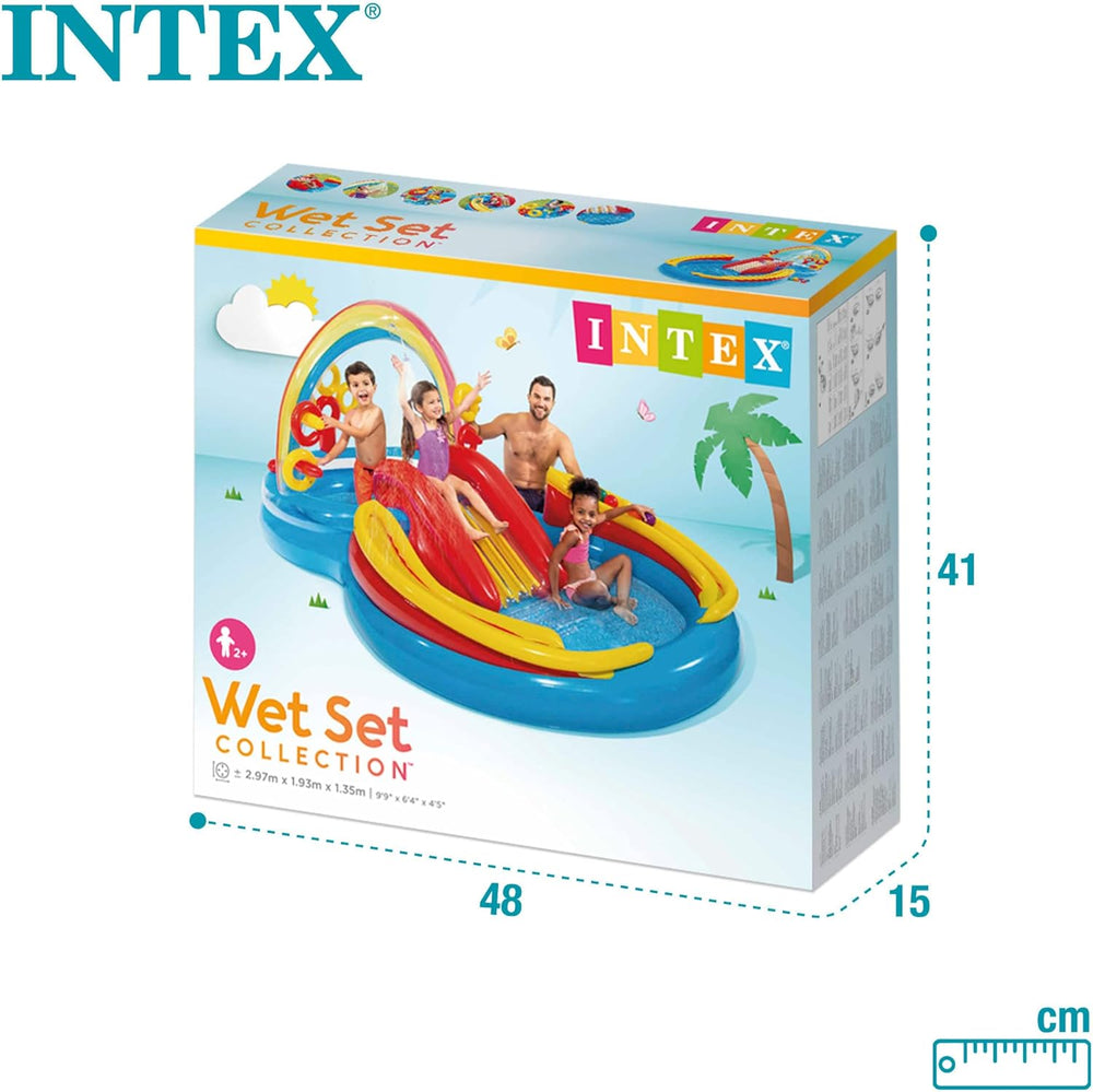 Centrum zabaw Intex Rainbow Ring - Basen naziemny dla dzieci - Basen dla dzieci - 297 x 193 x 135 cm - Od 3 lat 57453NP Wielokolorowy 297x193x135 cm
