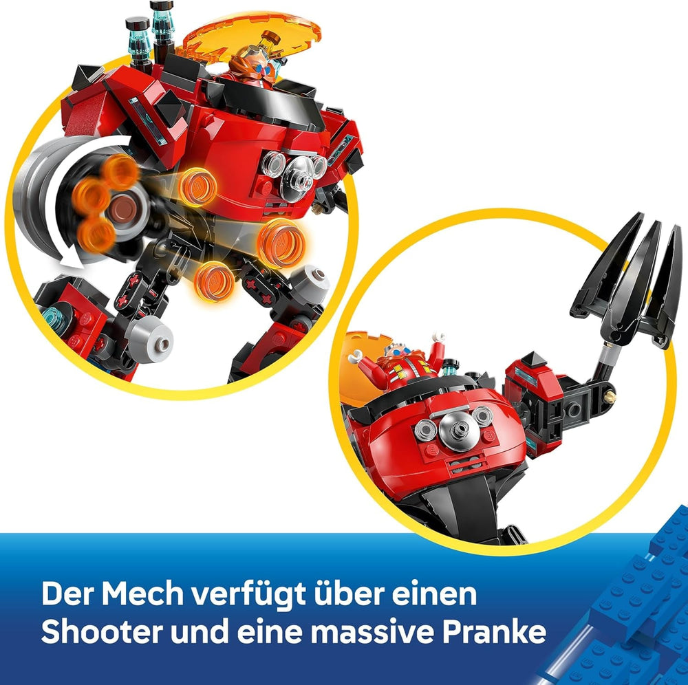 LEGO Sonic the Hedgehog Knuckles vs. Dr. Eggmans Egg Crusher Mech - Kreatives Spielzeug mit 2 Minifiguren, Ringe & Chaos Emeralds - Gamer Geschenk Jungen & Mädchen ab 8 Jahren - 77005