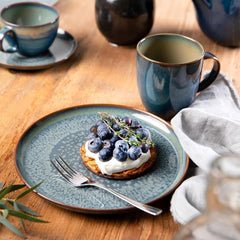 Set de mic dejun Villeroy & Boch Crafted Denim, 6 piese, pentru 2 persoane, albastru