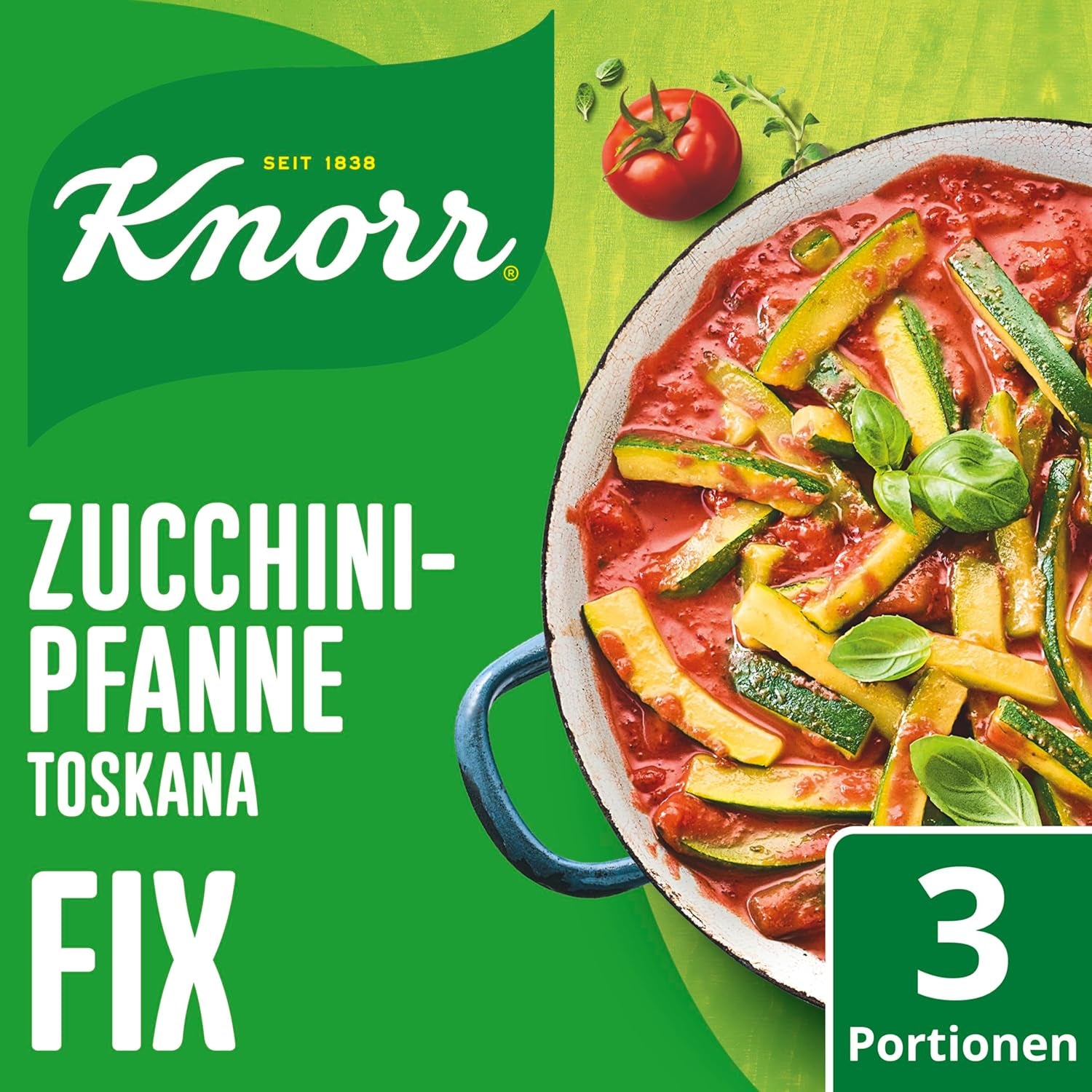 Knorr Fix Veggie Würzmischung Cukinia-Pfanne Toskana z Gemüse für eine leckeres Gericht ohne geschmacksverstärkende Zusatzstoffe 3 Porcje