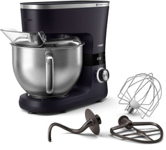 Philips Küchenmaschine serii 7000 — 5,5 litra, 1000 W, 8 prędkości, Proknead Technologie, Rezepte, LED Smart Timer, Knethaken, Schneebesen Und Rührbesen (HR7962/01) Sklep dla matek i dzieci Naty