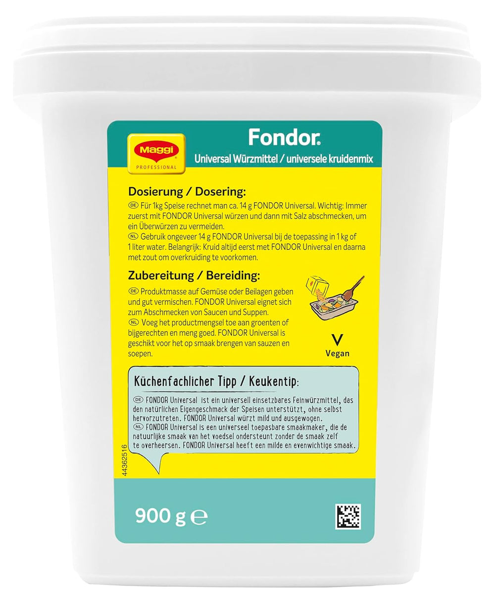 Maggi Professional Fondor Universal-Würzmittel o.k.A., wegańskie Würzmischung, 1er Pack (1 x 900g Gastro Box)