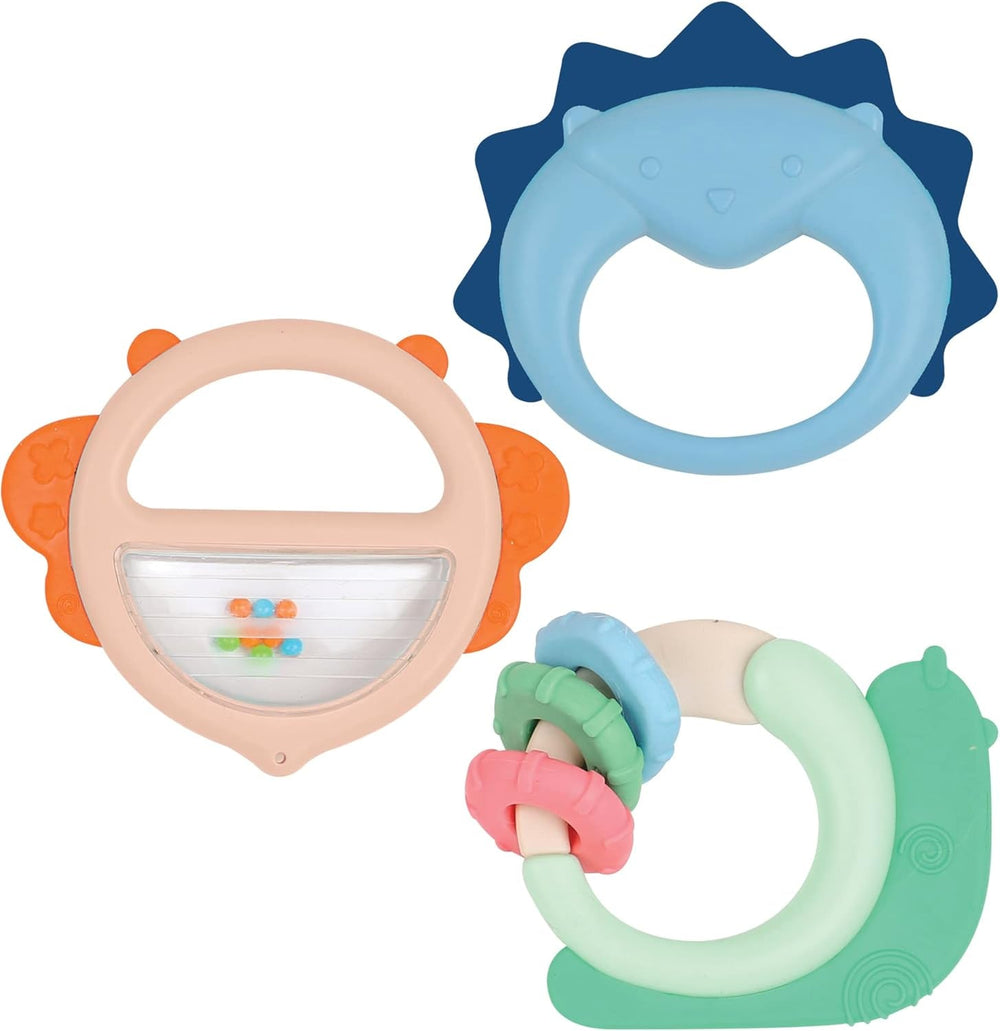 LUDI - Clopoțel Planet - Jucărie pentru copii - De la 3 luni - Culori vibrante, texturi diferite și formă originală - Promovează abilitățile motorii fine și dexteritatea Jucarii Bebe Naty Shop Trio cu clopoței