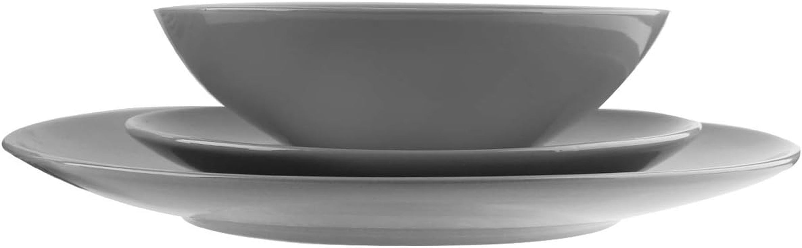 Geschirrservice Aus Steingut, 18-Teilig, Rauchiges Grau, Service Für 6 Personen Zestawy zastawy stołowej Naty Shop