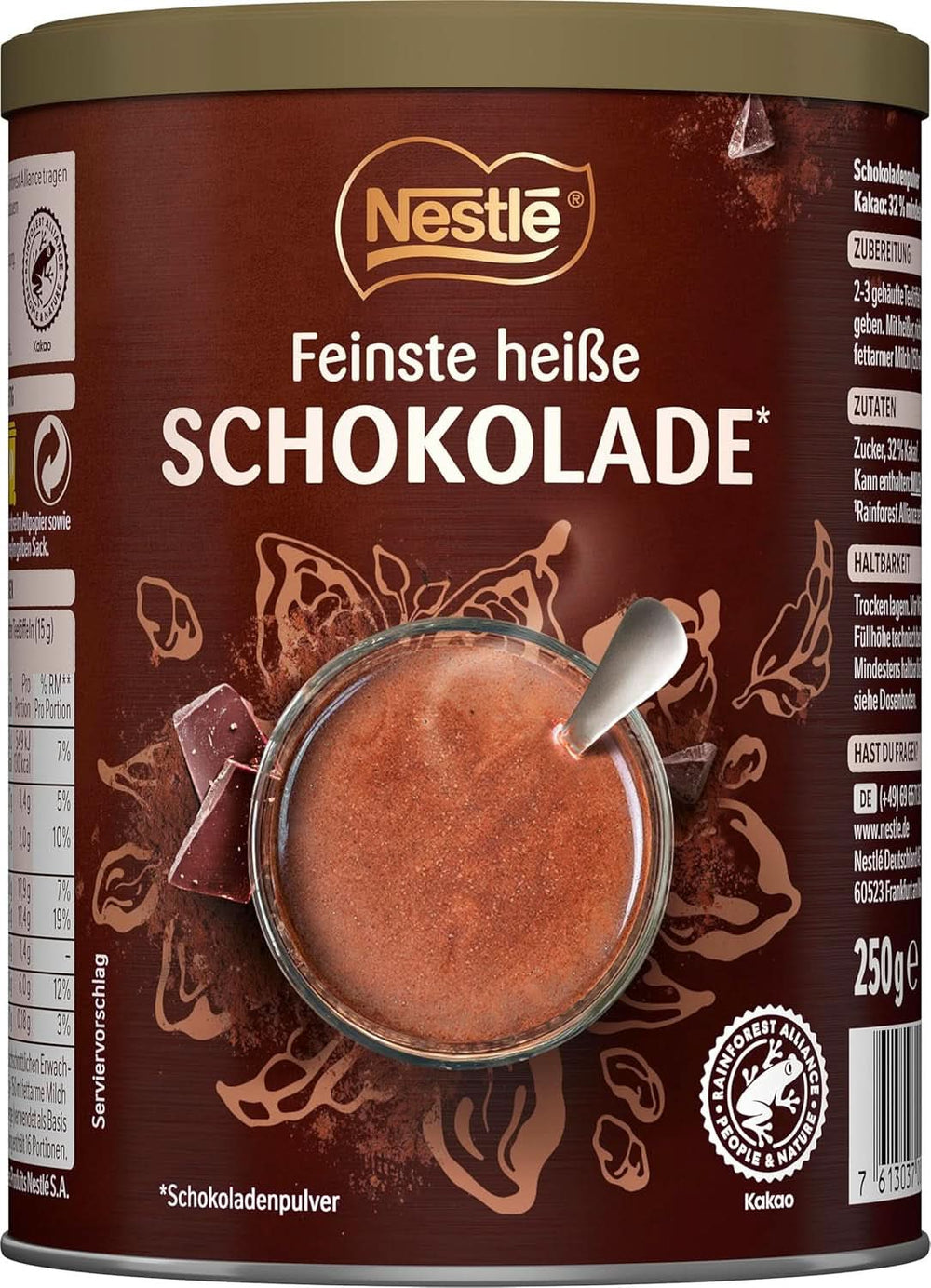 Gorąca czekolada Nestlé Finest, 1 opakowanie (1 X 250 g) Kakao i gorąca czekolada Naty Shop