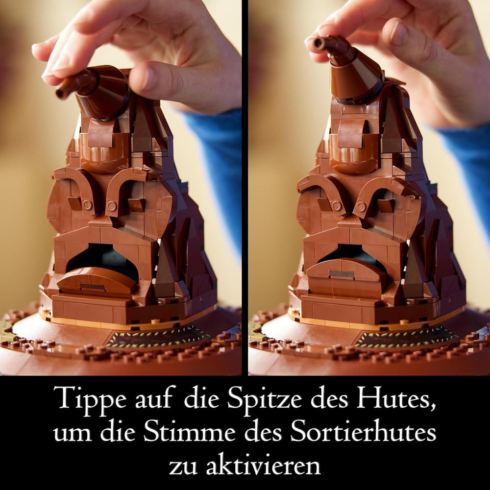 LEGO Harry Potter mówiący kapelusz Model Hogwartu Film dla dorosłych Prezent dla kobiet Mężczyźni Mama Tata Z 31 losowymi kombinacjami dźwięków Wprowadza Cię do Twojego domu w Hogwarcie 76429 Zestawy do budowania Besuche den LEGO-Store