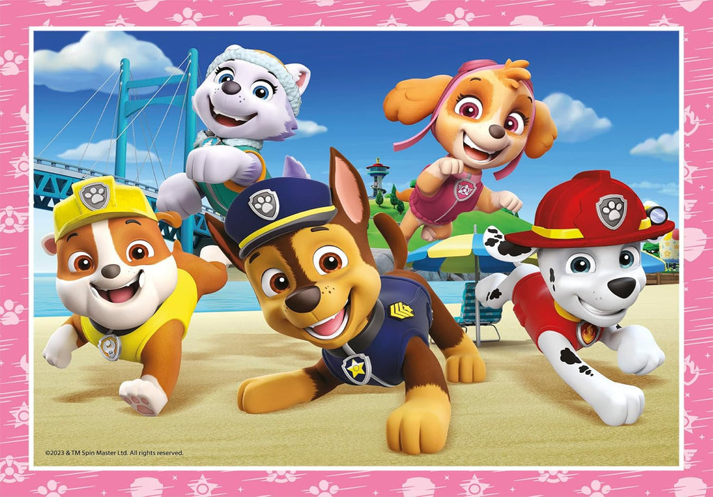 Clementoni - 21513 - Supercolor Puzzle 4 in 1 - Paw Patrol - Puzzle 12,16,20,24 piese de la 3 ani, Puzzle colorat pentru copii cu luminozitate specială și intensitate a culorilor, Joc de îndemânare pentru copii Puzzle Naty Shop