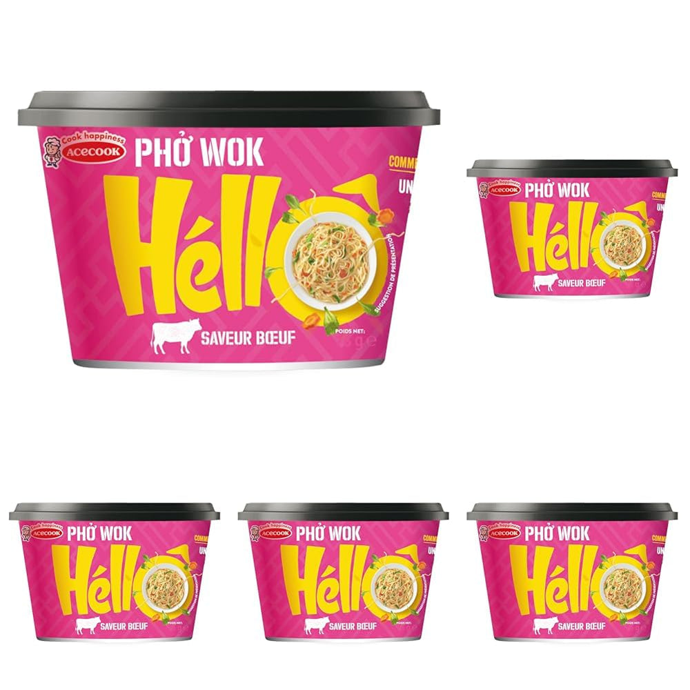 HELLO PHO WOK makaron ryżowy instant, wołowina - 1 x 76 g
