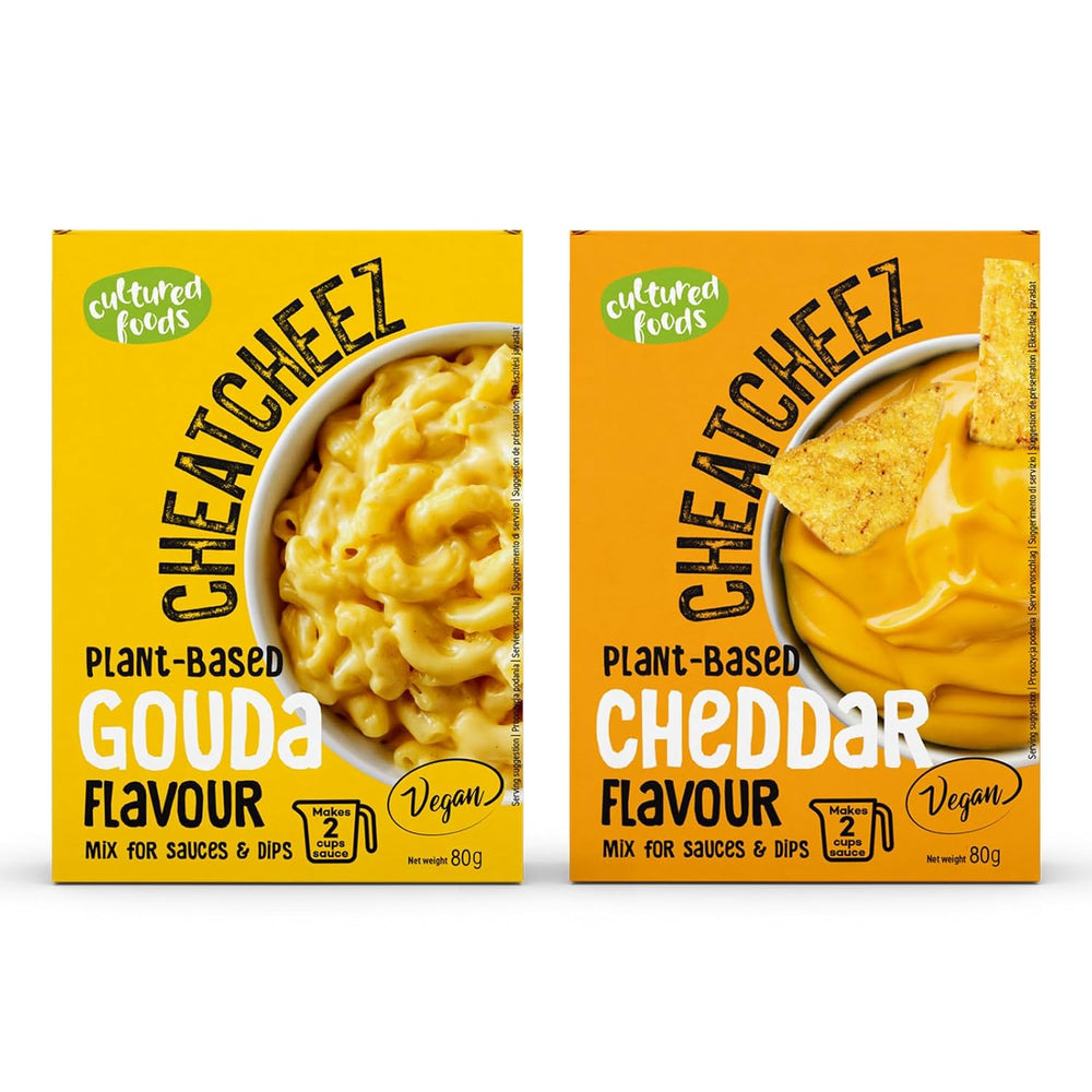 Pokarmy hodowlane Wegańskie Käse Käseersatz Laktosefrei Glutenfrei Zestaw 2-er Gouda i Cheddar CHEATCHEEZ