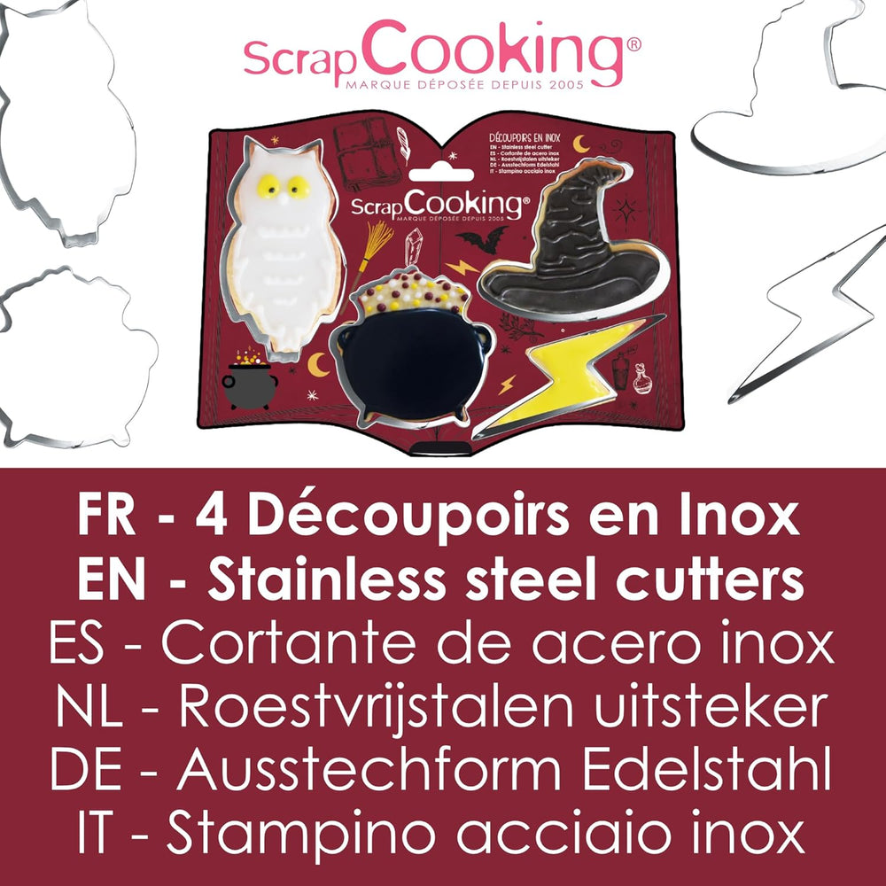 Forme de biscuiți din oțel inoxidabil ScrapCooking, 4 bucăți, accesoriu de copt, ziua de naștere, decorațiune – 2071