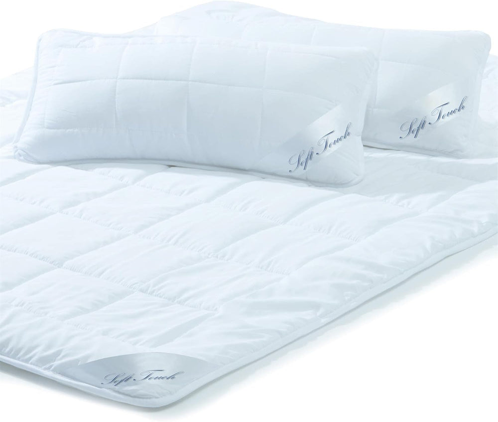 Aqua-Textil Soft Touch Set pentru copii Plapumă 100 X 135 Cm 250G și 350G cu pernă 40 X 60 Cm 150G Plapumă 4 anotimpuri Reglare climatică Oeko-Tex Plapumi si pilote Naty Shop 200X200 Cm + 2X 40X80 Cm Vara