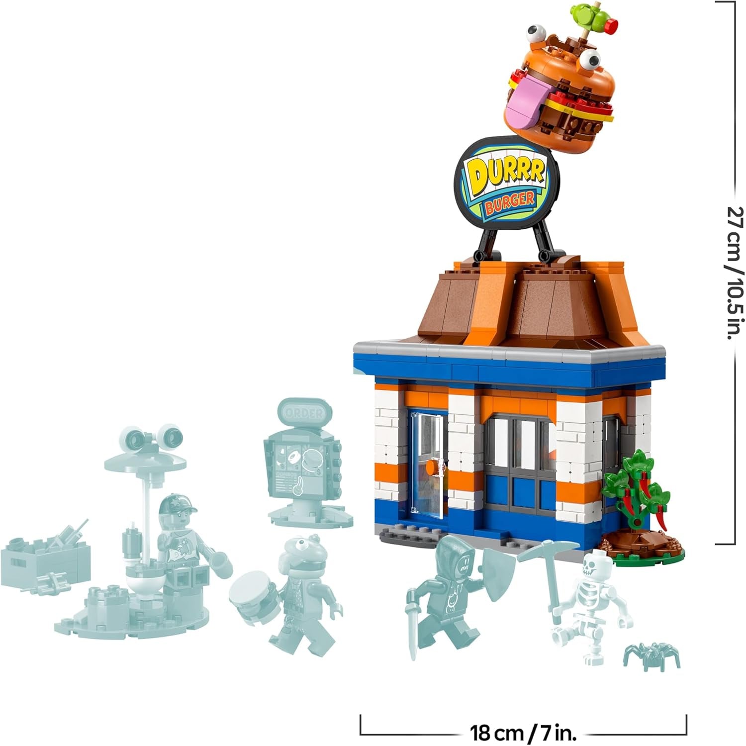 LEGO Fortnite Durrr Burger Restaurant - Gaming Spielzeug mit Strandbomber, Beefboss, Schmierfink und EIN Skelett Minifiguren - Sammelbares Gamer Geschenk für Jungen und Mädchen ab 10 Jahren - 77076