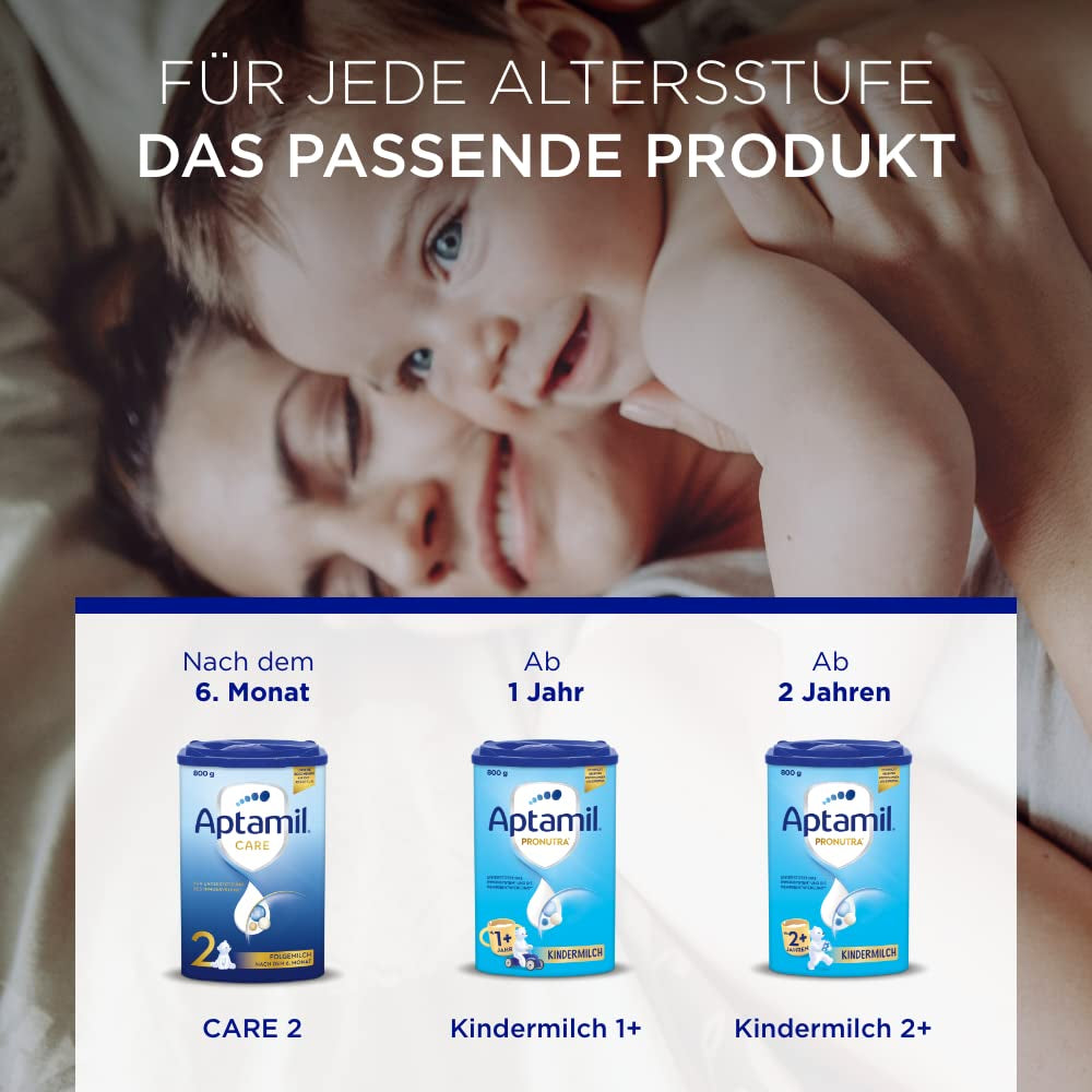 Aptamil Care 2 - Mleko następne po 6 miesiącu, z Omega 3 i 6, DHA i ARA, bez oleju palmowego, żywność dla niemowląt, mleko w proszku, 1 x 800 g (opakowanie 3 szt.)