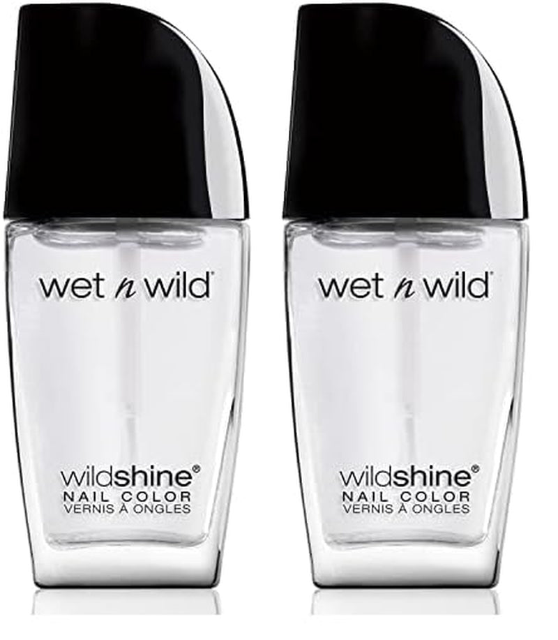Lakier do paznokci Wet n Wild Wild Shine, bez formaldehydu, toluenu i ftalanów, długotrwała formuła szybkoschnąca, łaskoczący róż (2 szt.)