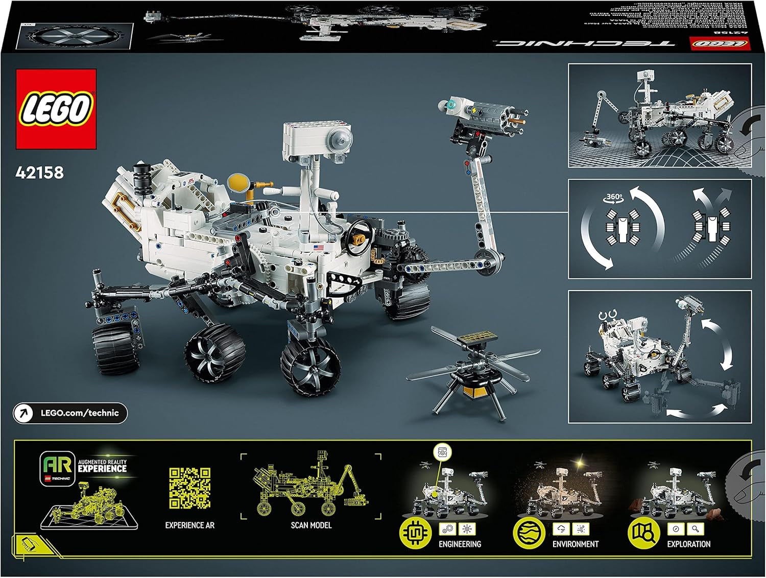 Zestaw LEGO Space 42158 Technic NASA Łazik marsjański Perserverance z aplikacją Ar, zabawka naukowa do budowania dla dziewcząt i chłopców Ponad 10 zestawów do budowania Besuche w sklepie LEGO