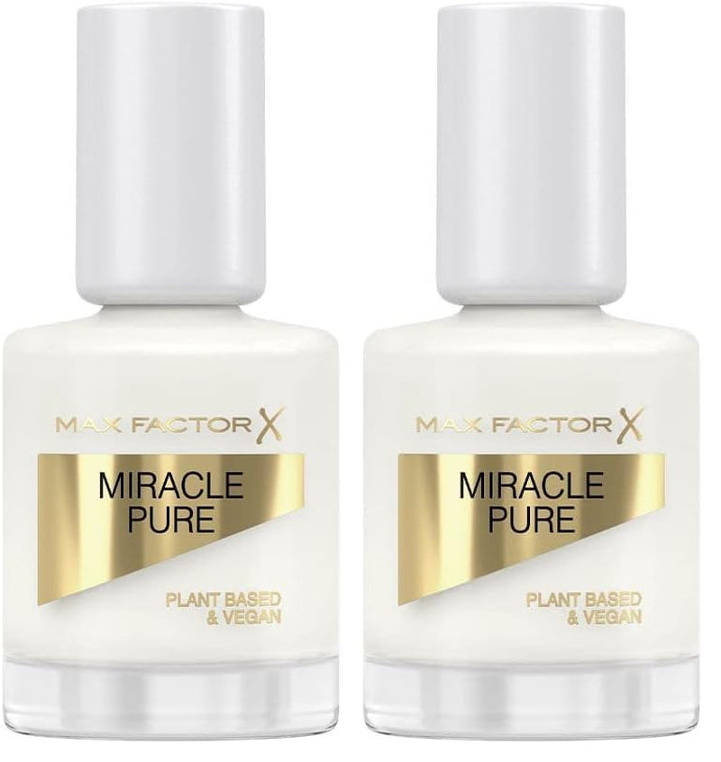 Max Factor Miracle Pure Nail Color 155 Coconut Milk Wegański, długotrwały, szybkoschnący lakier do paznokci 12 ml (2 opakowania)