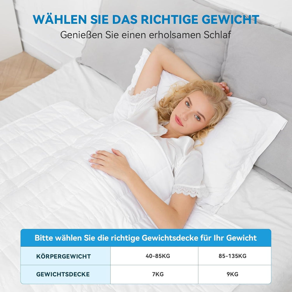 Koc obciążany 7Kg 135X200Cm, koc obciążany ze 100% bawełny, koc obciążany dla dorosłych do głębokiego snu, koc ciężki, koc do terapii antystresowej, koc relaksacyjny Łóżka i koce Besuche den Autsel-Store