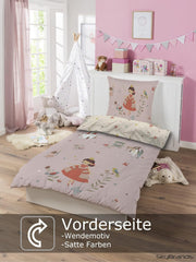 Skybrands Bettwäsche Prinzessin 135X200 [Mit Beutel] Einhorn Mädchen Bettwäsche Baumwolle 2 TLG. 1X Bettbezug 1X Kissenbezug Naty Sklep