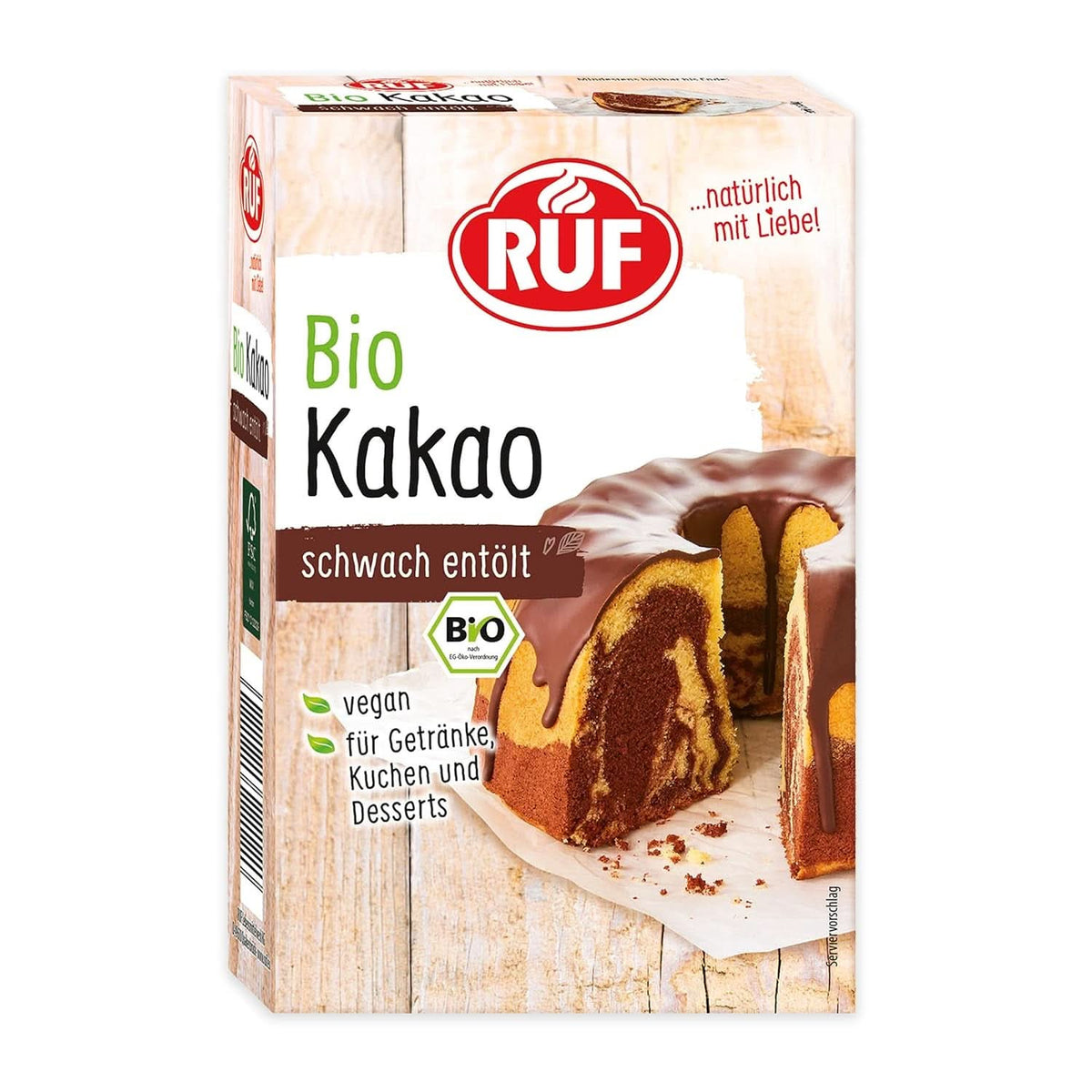 RUF kakao w proszku organicznej jakości, 125 gramów Kakao i gorąca czekolada Naty Shop Kakao w proszku 125 gramów