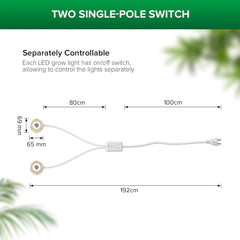 SANSI LED oświetlenie do uprawy roślin domowych 2 głowice pełne spektrum 10 W (odpowiednik 150 W) zegar 4/8/12 godzin roślina doniczkowa szklarnia hydroponiczna lampa wisząca
