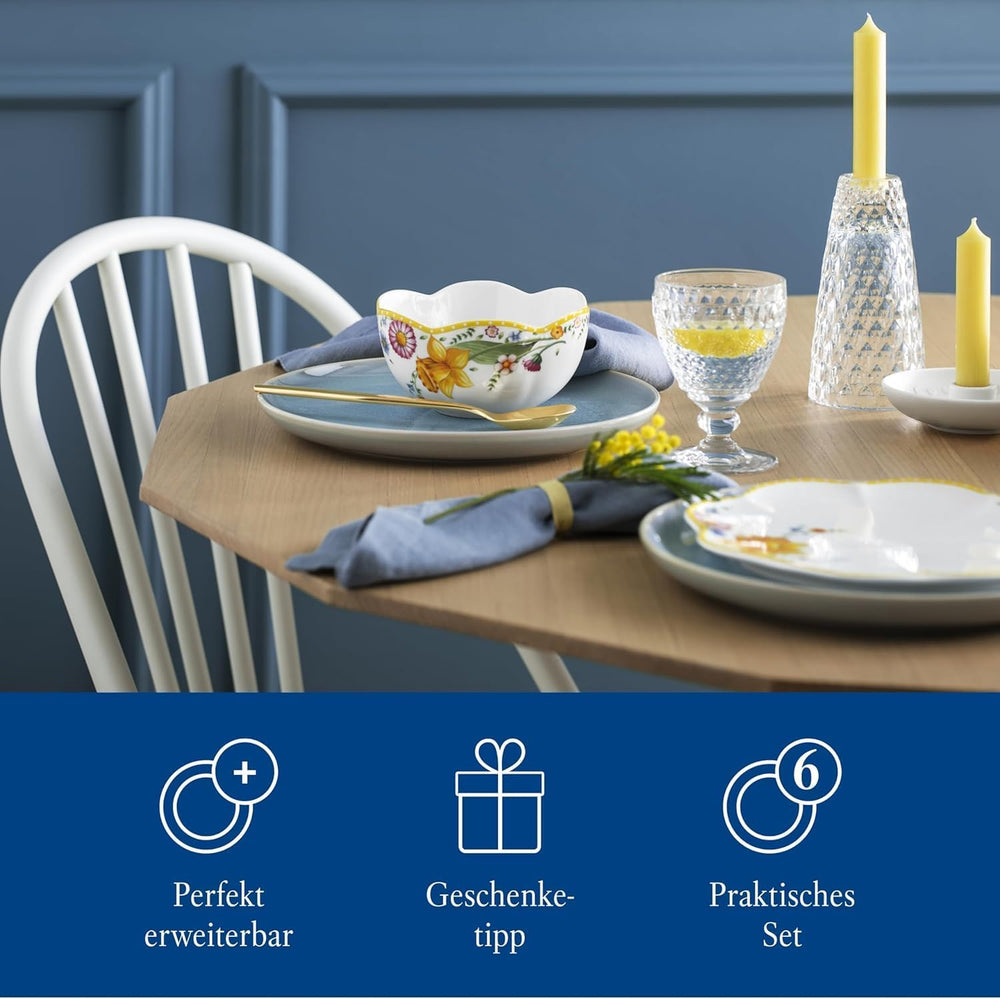 Villeroy & Boch - Set de mic dejun Spring Awakening pentru 2 persoane, 6 piese, Set de veselă de Paște, Mic dejun, Paște, Serviciu de cafea, Veselă de primăvară, Porțelan