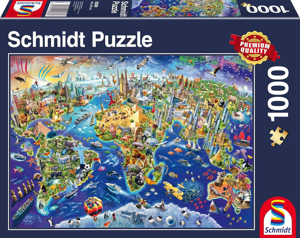 Schmidt Spiele 58288, Odkryj świat, układanka 1000 elementów Puzzle Naty Shop Domyślny tytuł
