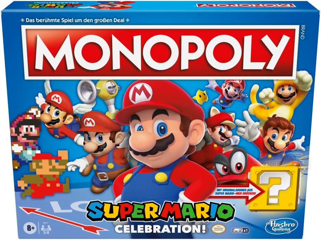 E9517100 Gra planszowa Super Mario Celebration dla fanów Super Mario w wieku od 8 lat z efektami dźwiękowymi gier wideo, Multi, Standard