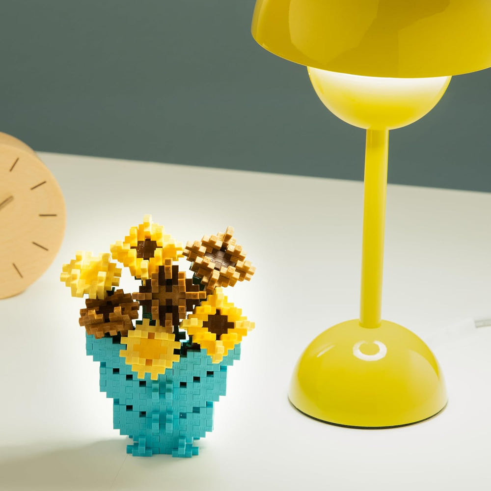 Plus-Plus 5163 Geniales Konstruktionsspielzeug, Sonnenblumen von Vincent Van Gogh, Inspired-Edition, Kreativ-Bausteine ​​​​Tube, 350 Teile, Słoneczniki
