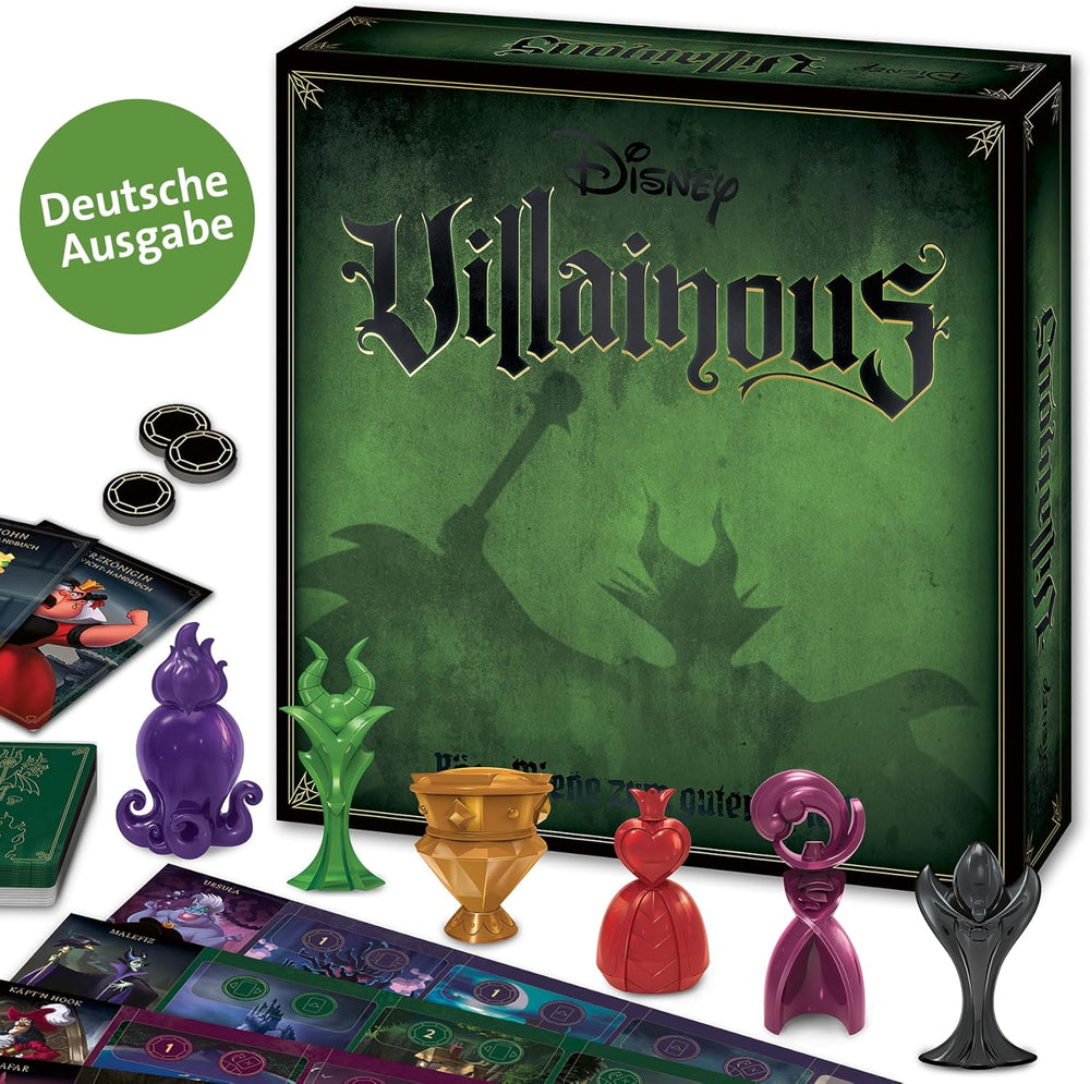 Gra rodzinna Ravensburger Disney Villainous, gra planszowa dla dzieci i dorosłych, 2-6 graczy, gra towarzyska dla dzieci w wieku od 10 lat ze złoczyńcami Disneya