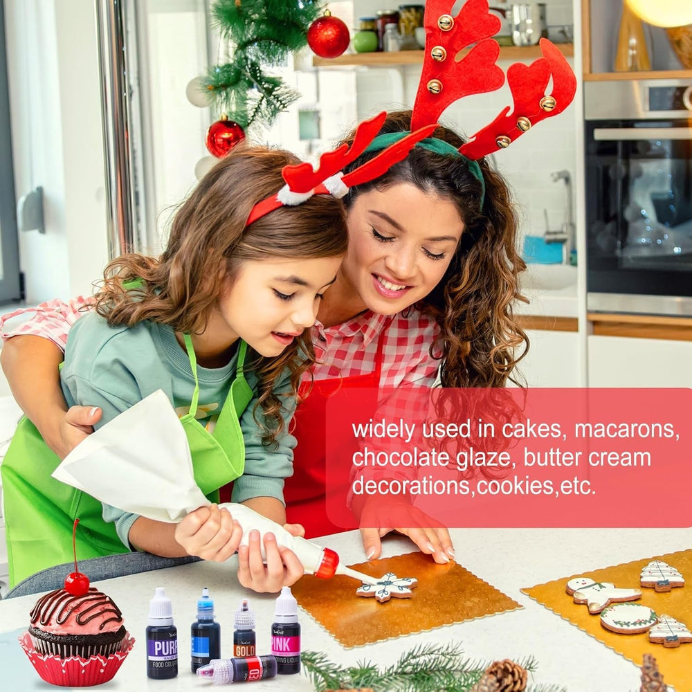 Colorant alimentar liposolubil - 12 culori coloranți alimentari pe bază de ulei pentru ciocolată, cremă de unt, bomboane, glazură - colorant alimentar concentrat pe bază de ulei pentru copt, gătit, fondant - 6 ml fiecare