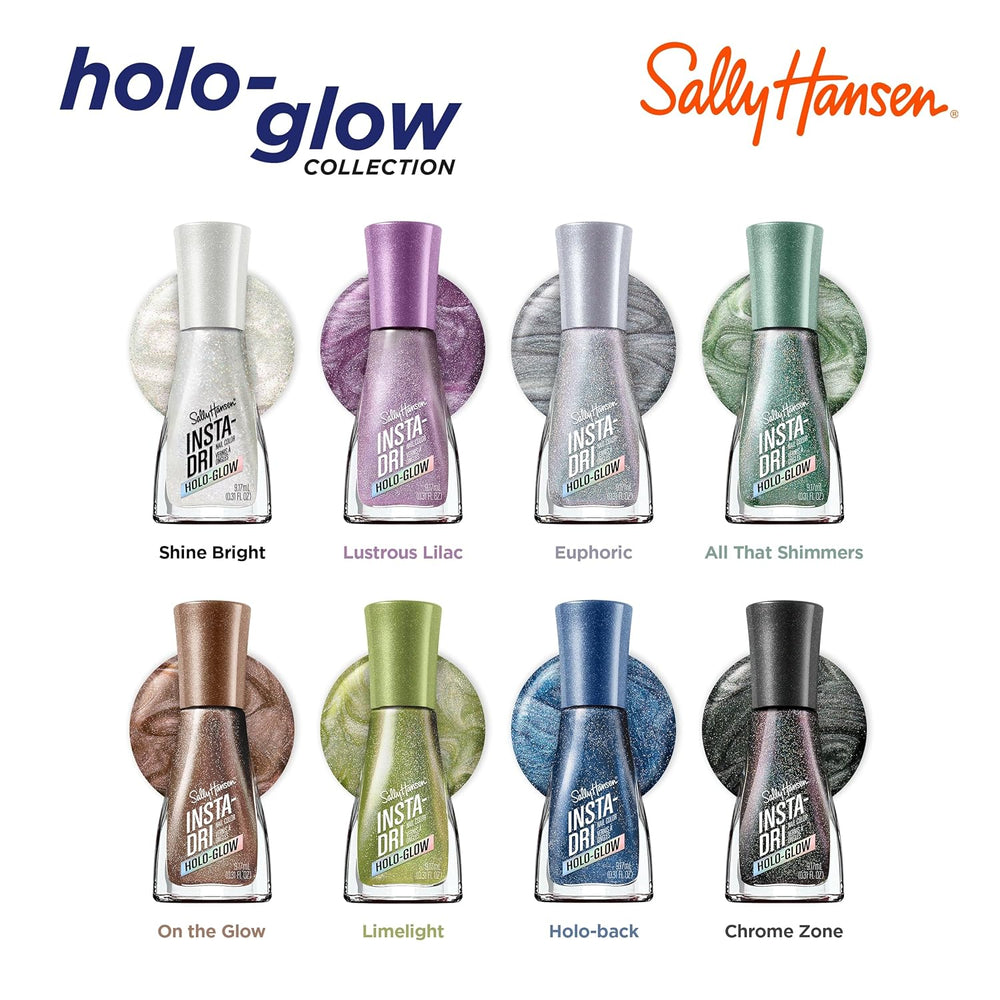 Insta-Dri Holo-Glow, Holo-back, Łatwy w użyciu, Długotrwały, Piękne kolory, Łatwy w aplikacji na paznokcie, Bez odprysków, 19ml
