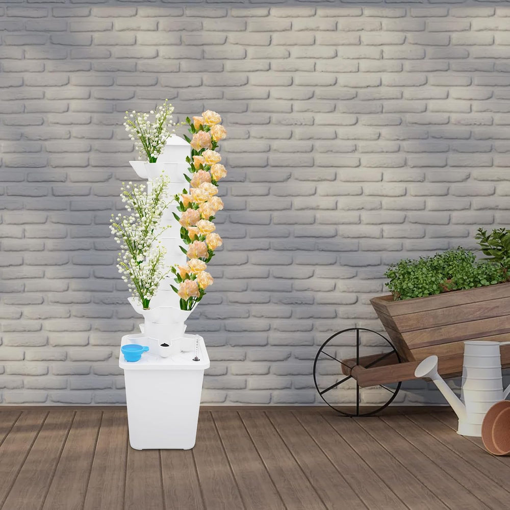 Wieża hydroponiczna 30 kapsułek, system uprawy hydroponicznej do ogrodu, zestaw do uprawy aeroponicznej ze zbiornikiem na wodę o pojemności 10 litrów i pompą nawadniającą, pionowy zestaw do uprawy aeroponicznej do ziół, owoców i warzyw