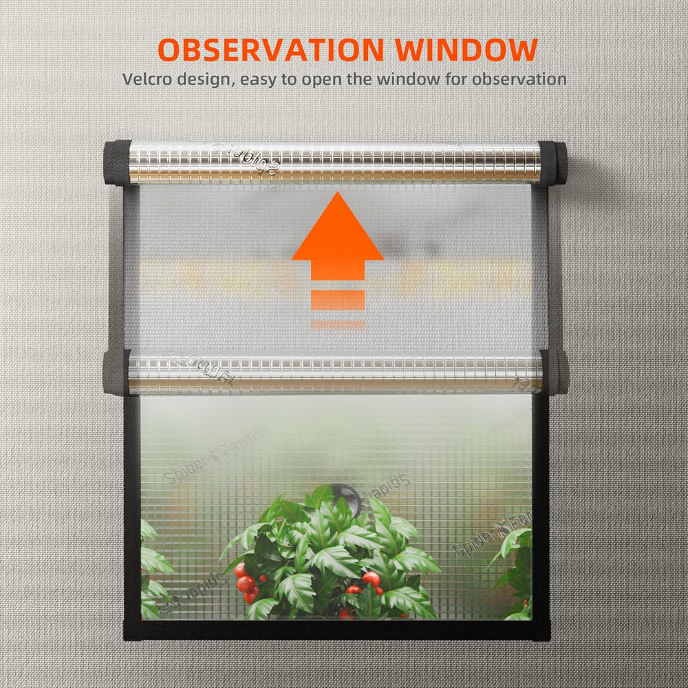 Namiot do uprawy Spider Farmer Pro 70x140x200 cm z drzwiami rolowanymi, oknem obserwacyjnym, zdejmowanym panelem podłogowym, tkaniną Mylar 2000D, do hydroponiki wewnętrznej z SF4000, G4500, SE4500