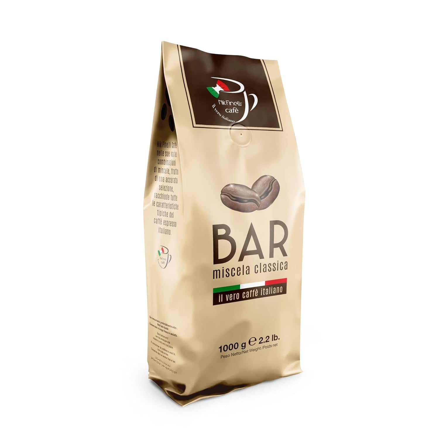 NIK CAFE’ – Amestec Classico – boabe de cafea prăjite. Excelența sa, cea robustă. 100% robustă