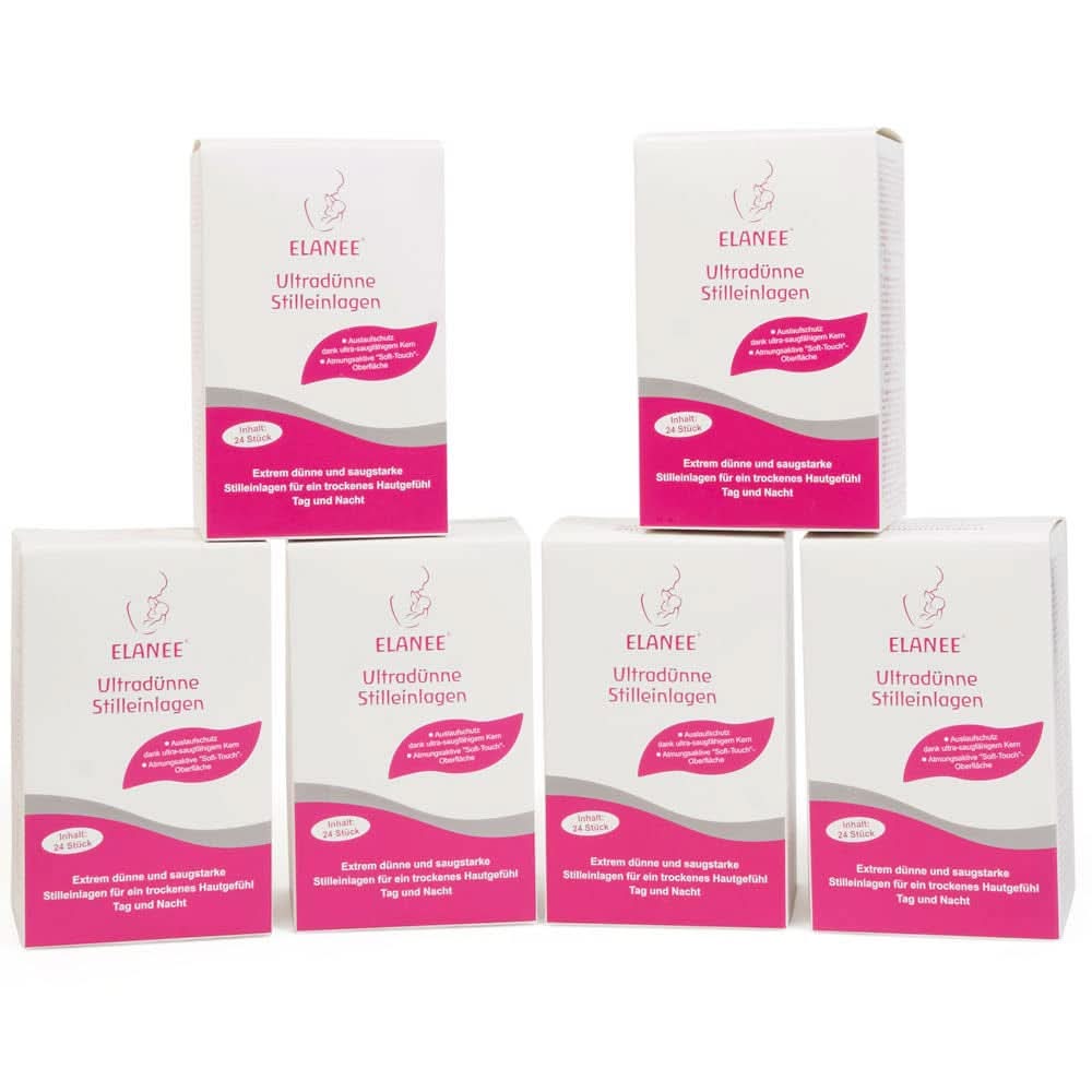 ELANEE 219-V1 Ultracienkie wkładki laktacyjne, białe Akcesoria Żywność i karmienie piersią Bebe Naty Shop 24 sztuki (opakowanie po 6 sztuk)