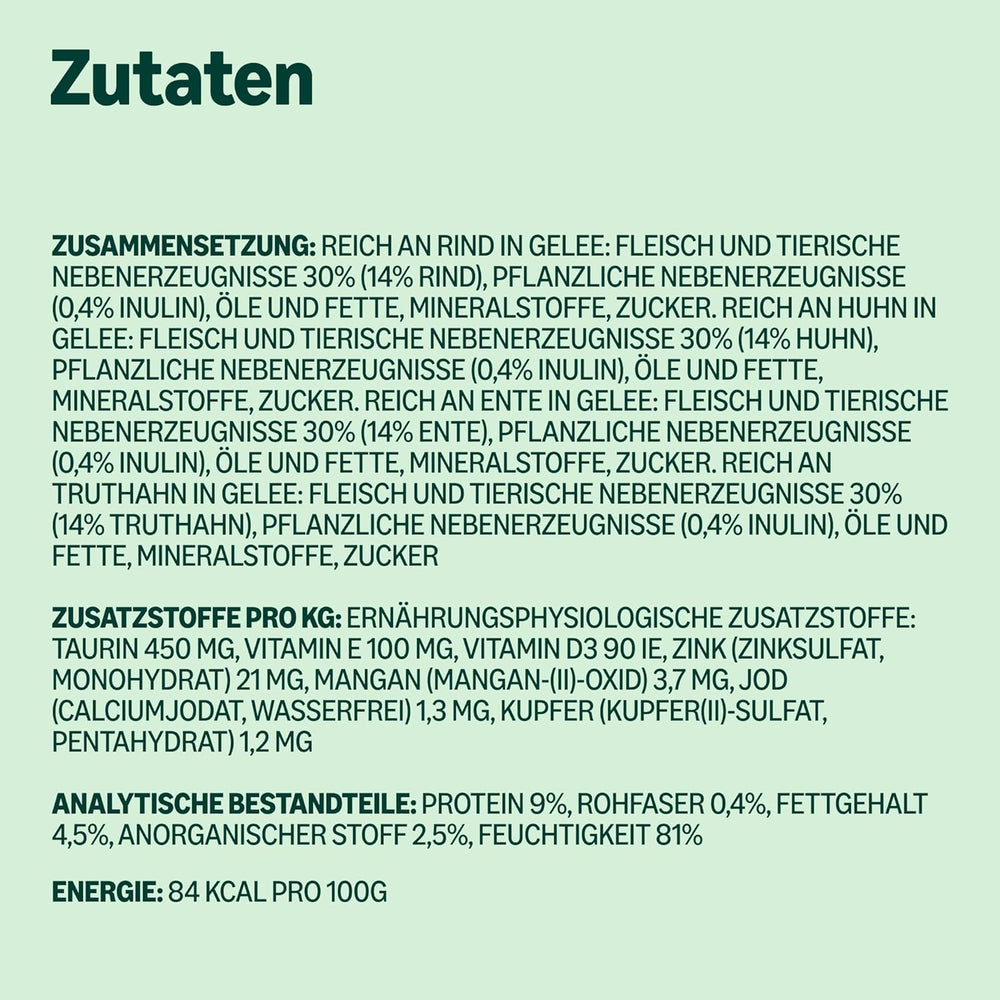 hrană umedă pentru pisici de la Amazon, fără cereale, pentru pisici adulte, selecție de carne în jeleu, 4,76 kg, 56 de pachete a câte 85 g (anterior Lifelong)