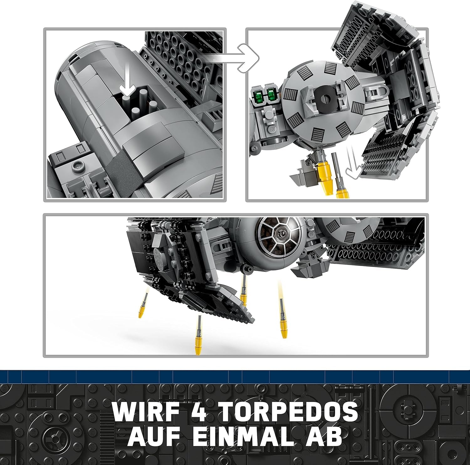 Zestaw LEGO Star Wars Bombowiec TIE z minifigurkami Dartha Vadera z mieczem świetlnym i droidem Gonk, zabawka do zbudowania myśliwca gwiezdnego jako prezent 75347 Zestawy do budowania Besuche den LEGO-Store