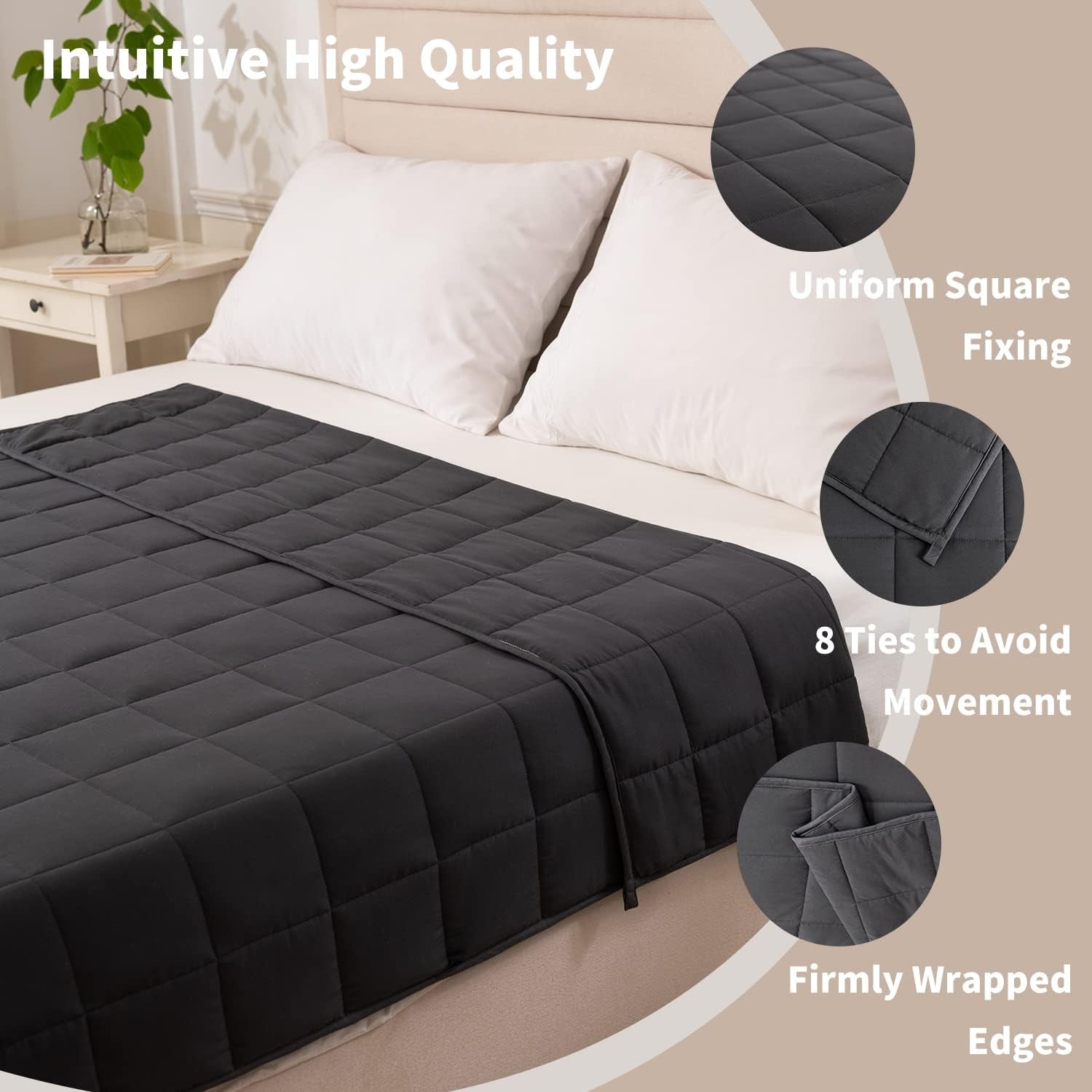 Koc obciążeniowy 150X200Cm 8Kg Koc relaksacyjny dla dorosłych poprawiający jakość snu Szary koc obciążany Good Nite Łóżka i koce