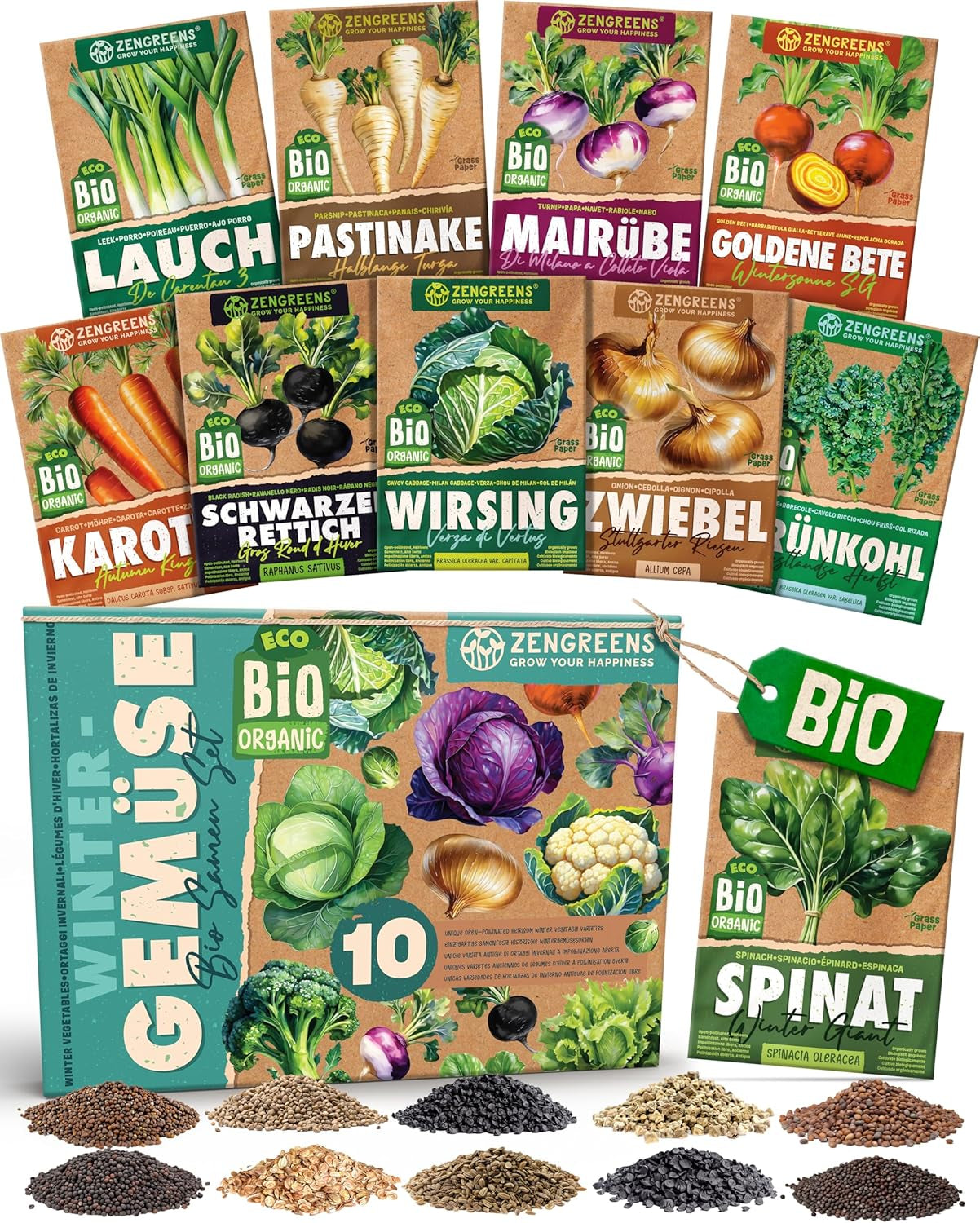 Organiczne nasiona bazylii w zestawie 6–6 nasion bazylii do łatwej uprawy w ogrodzie, na balkonie lub na podwyższonej grządce - Nasiona roślin - Sadzonki