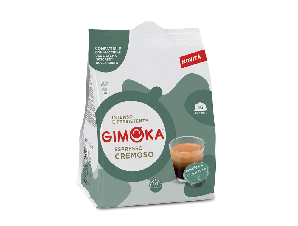 Gimoka - Kompatibel Für Nescafè - Dolce Gusto - 64 Kapsel - Geschmack CREMOSO - Intensität 10 - Made In Italy - 4 Packungen Zu 16 Kapseln