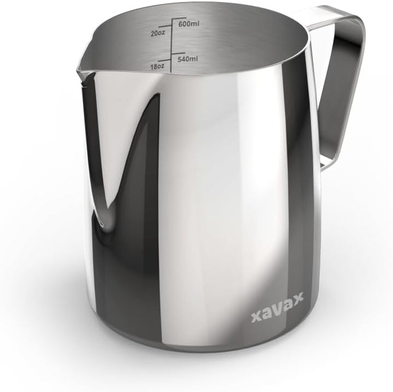 Cană de lapte barista cu stilou latte art, oțel inoxidabil, 600 ml, argintiu