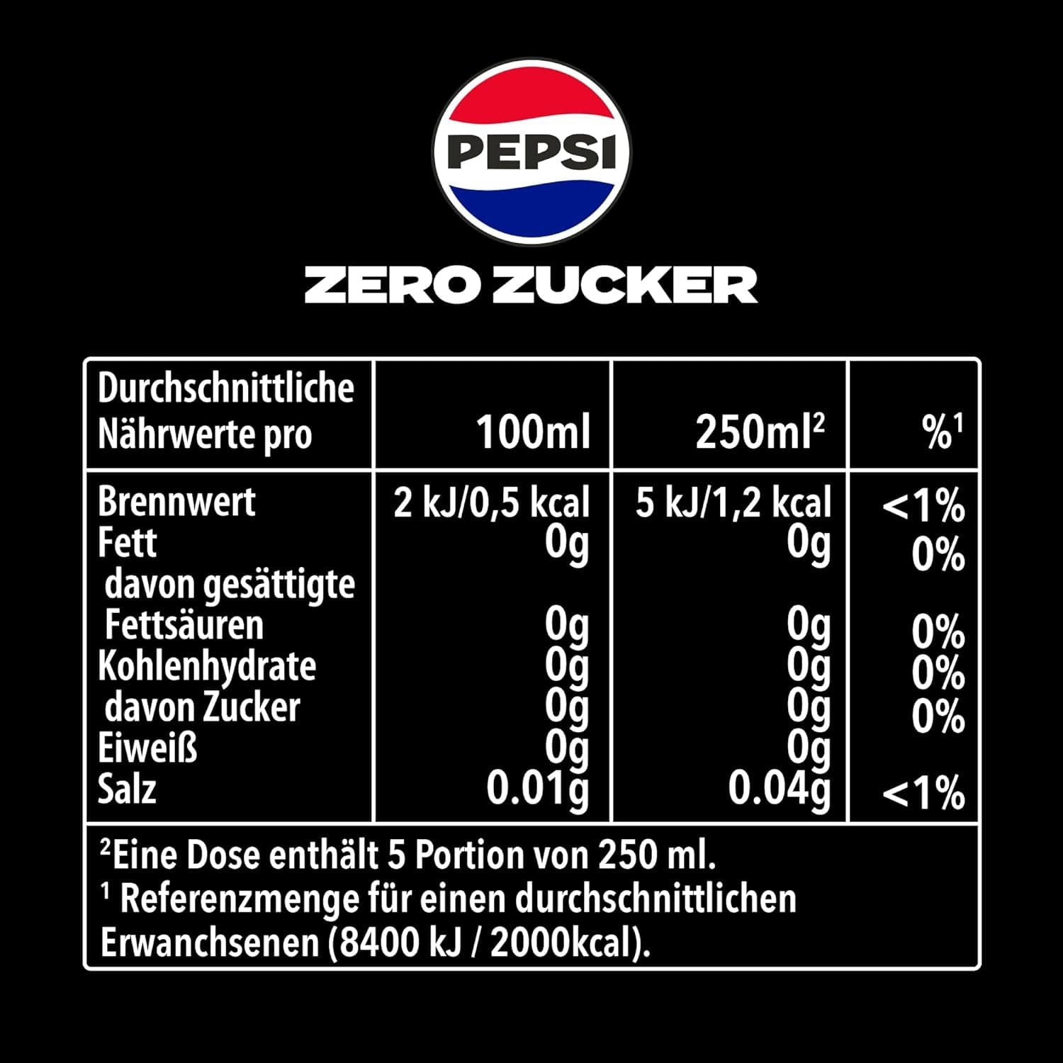 Pepsi Zero Sugar, Napój bez cukru, cola z kofeiną, zestaw 6 x 1,25 litra Napoje bezalkoholowe Naty Shop