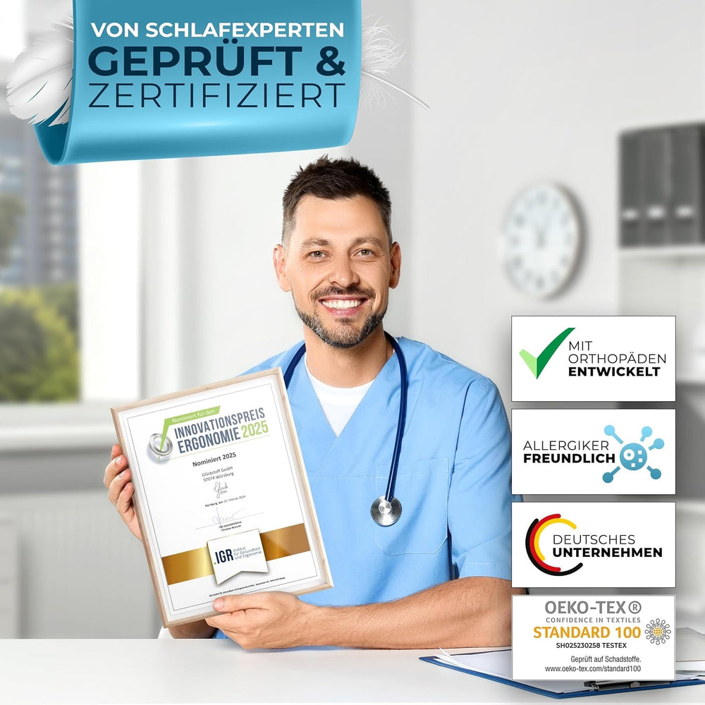 Pernă ortopedică [Innovation Award for Ergonomics Nominated] Pernă pentru dureri de gât Fabricată din spumă cu memorie | Pernă pentru susținerea gâtului Rulou ergonomic pentru gât Pernă pentru dormit lateral Gri Perne ortopedice cervicale Naty Shop