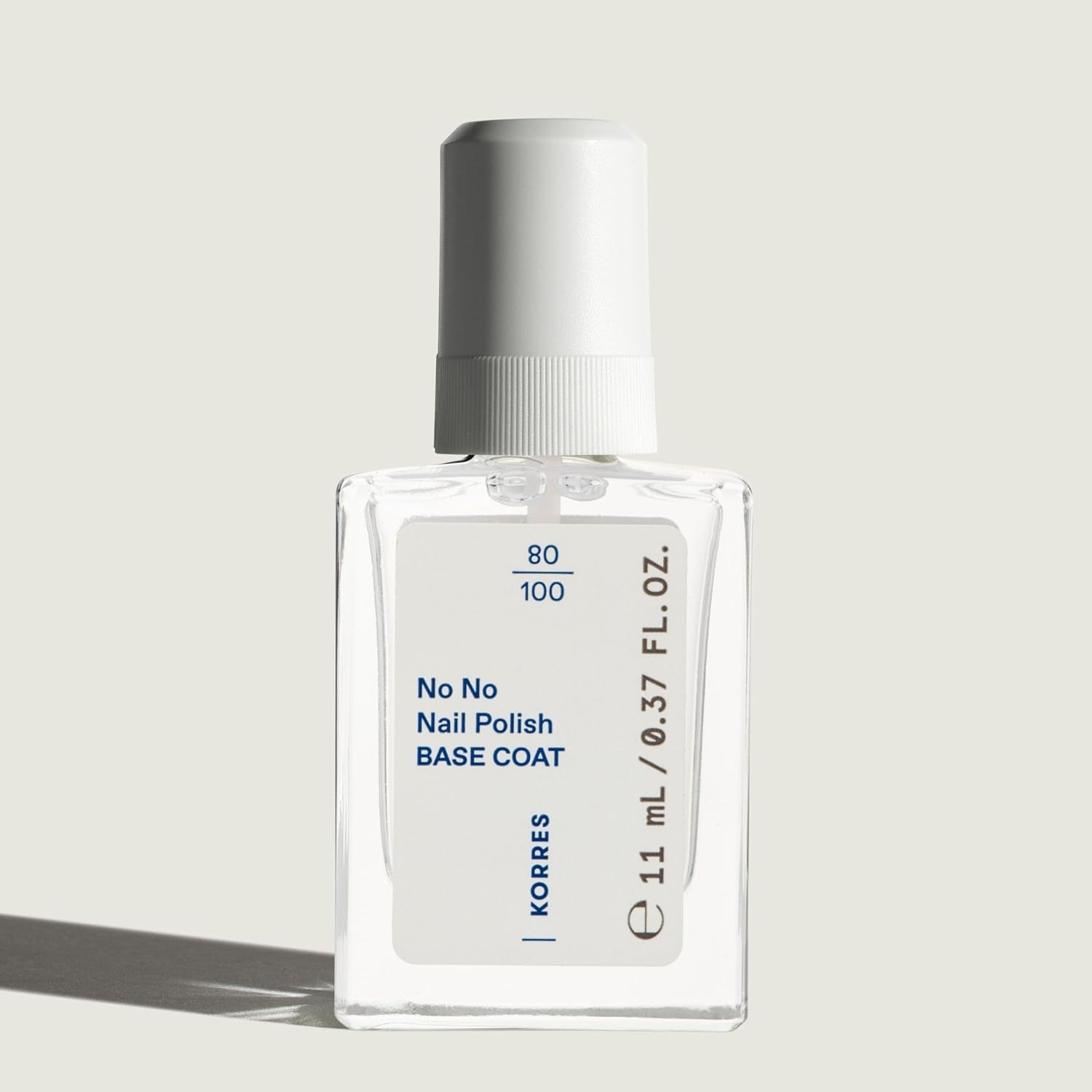 Baza do lakieru KORRES No No - 10% baza wegańska bez uwalniania, dla długotrwałego, odpornego na odpryski koloru, 11 ml - naturalnie wypielęgnowane paznokcie, bez substancji szkodliwych